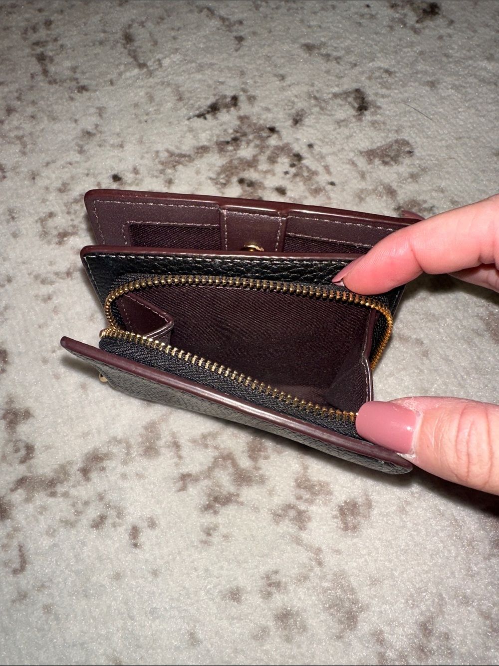 COACH Women’s snap leather wallet with Coach Heritage - Picture 4 of 7